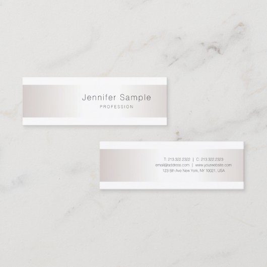 Carte De Visite Mini Design moderne et élégant (Devant / Derrière)