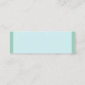 Carte De Visite Mini Design moderne Glamour Élégant Bleu Vert Plaine (Dos)