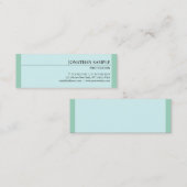 Carte De Visite Mini Design moderne Glamour Élégant Bleu Vert Plaine (Devant / Derrière)