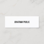 Carte De Visite Mini Design moderne Professionnel Élégant Simple Plain (Devant)