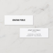 Carte De Visite Mini Design moderne Professionnel Élégant Simple Plain (Devant / Derrière)