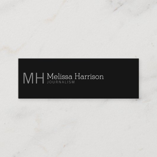 Carte De Visite Mini design & moderne professionnel noir (Devant)