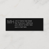 Carte De Visite Mini design & moderne professionnel noir (Dos)