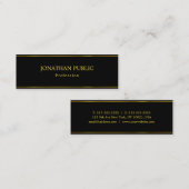 Carte De Visite Mini Design moderne tendance Elégant Modèle d'or noir (Devant / Derrière)