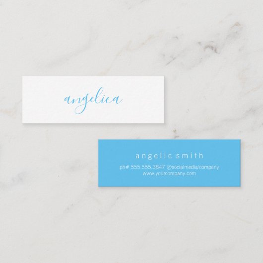 Carte De Visite Mini Design professionnel (bleu) (Devant / Derrière)