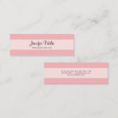 Carte De Visite Mini Design professionnel élégant Design rose moderne (Devant / Derrière)