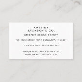 Carte De Visite Mini Design Script Monogramme Cadre photo Blanc (Dos)