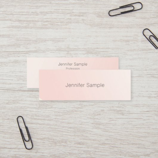 Carte De Visite Mini Design Simple Moderne Rose Pâle Tendance (Devant/Arrière en situation)