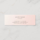 Carte De Visite Mini Design Simple Moderne Rose Pâle Tendance (Dos)