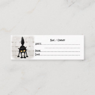 Carte De Visite Mini Dessin de Funny Fierce Black Cat