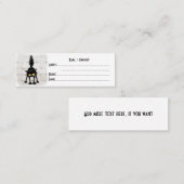 Carte De Visite Mini Dessin de Funny Fierce Black Cat (Devant / Derrière)