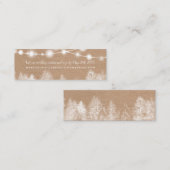 Carte De Visite Mini Détail rustique de mariage de lumière de pin (Devant / Derrière)