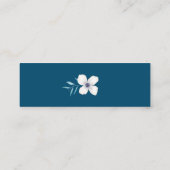 Carte De Visite Mini Détails élégants de mariage de bleu d'océan de (Dos)