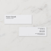 Carte De Visite Mini Deux côtés Plat Blanc Moderne Consultant mince (Devant / Derrière)