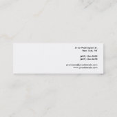 Carte De Visite Mini Deux côtés Plat Blanc Moderne Consultant mince (Dos)