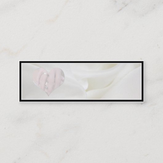 Carte De Visite Mini Deux mains mariages ensemble dans le coeur (Devant)