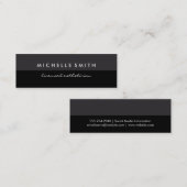 Carte De Visite Mini Deux tons gris et noir (Devant / Derrière)