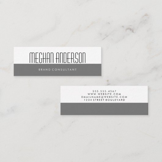 Carte De Visite Mini Deux tons | Minimal (Devant / Derrière)