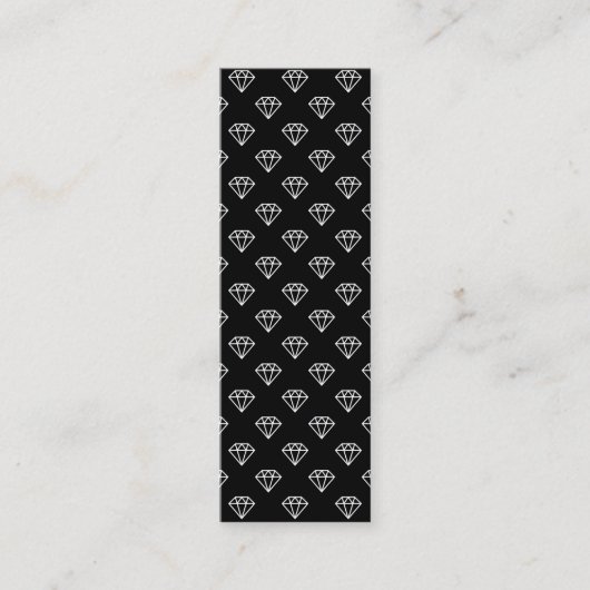 Carte De Visite Mini Diamant - Blanc sur Noir (Devant)