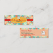 Carte De Visite Mini Diamant textile Retro Mini (Devant / Derrière)