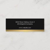 Carte De Visite Mini Diamond Professional Sleek Black Gold Trim (Dos)