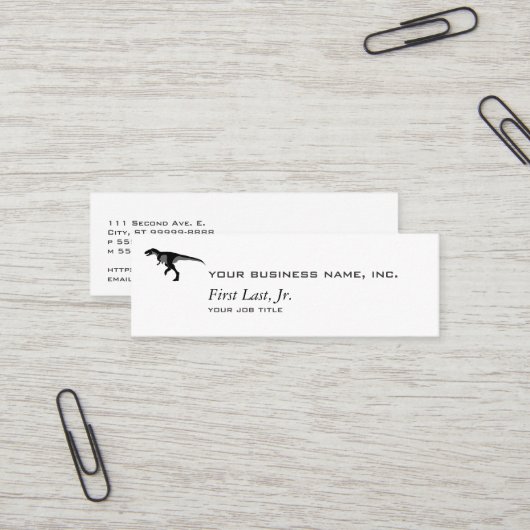 Carte De Visite Mini Dinosaure d'Alectrosaurus (Devant/Arrière en situation)