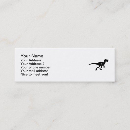 Carte De Visite Mini Dinosaure de Deinonychus (Devant)