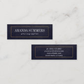 Carte De Visite Mini Distère Bordure bleue or (Devant / Derrière)