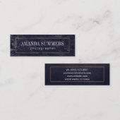 Carte De Visite Mini Distère Bordure bleue or | Ardoise (Devant / Derrière)