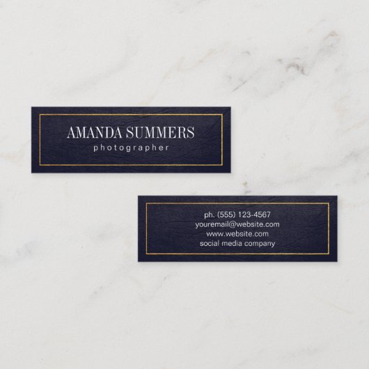 Carte De Visite Mini Distresse Bordure d'or violet (Devant / Derrière)