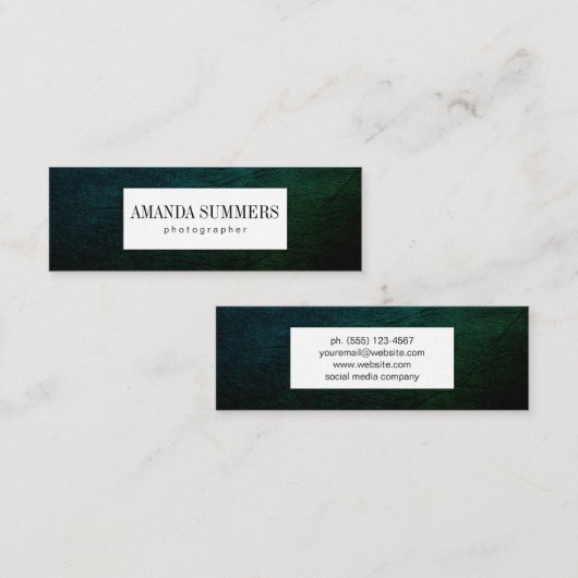 Carte De Visite Mini Distresse verte (Devant / Derrière)