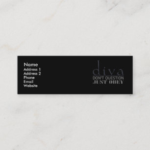 Carte De Visite Mini Diva : N'interrogez pas