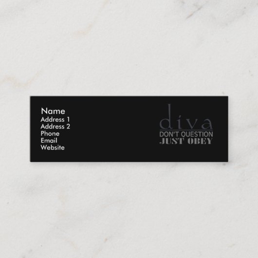 Carte De Visite Mini Diva : N'interrogez pas (Devant)