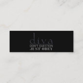 Carte De Visite Mini Diva : N'interrogez pas (Dos)