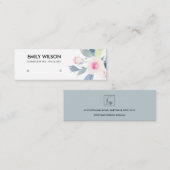 CARTE DE VISITE MINI DOFT BLEU BLEU FLORAL STUD EARRING AFFICHER LOGO (Devant / Derrière)