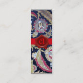 CARTE DE VISITE MINI DOMMASQUE BLEU VERT & NOIR, MONOGRAMME DE SCEAU DE (Dos)