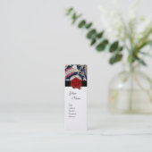 CARTE DE VISITE MINI DOMMASQUE BLEU VERT & NOIR, MONOGRAMME DE SCEAU DE (Debout devant)