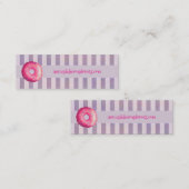 Carte De Visite Mini Donut Avec Frosting Rose Et Saupoudrer Site Web (Devant / Derrière)