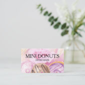 Carte De Visite Mini Donuts Baker Bakery Treats Watercolor (Debout devant)