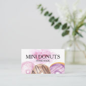 Carte De Visite Mini Donuts Boulangerie Traités Rose (Debout devant)