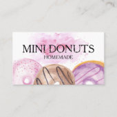 Carte De Visite Mini Donuts Boulangerie Traités Rose (Devant)