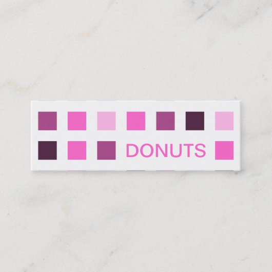 Carte De Visite Mini DONUTS (carrés modernes) (Devant)