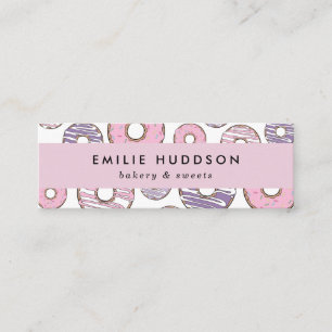 Carte De Visite Mini Donuts Roses, Donuts Violets, Boutique De Gâteaux,