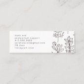 Carte De Visite Mini Doodle floral Doula blanc Entraîneur de naissance (Dos)