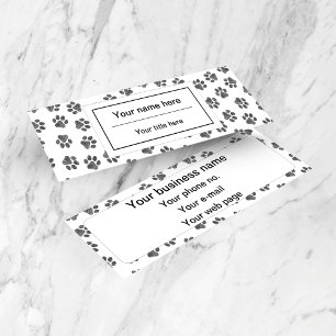 Carte De Visite Mini Doodle Paws, Pattes de Chien, Pattes de Chat, Patt
