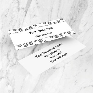 Carte De Visite Mini Doodle Paws, Pattes de chien, Pattes de chat, Patt