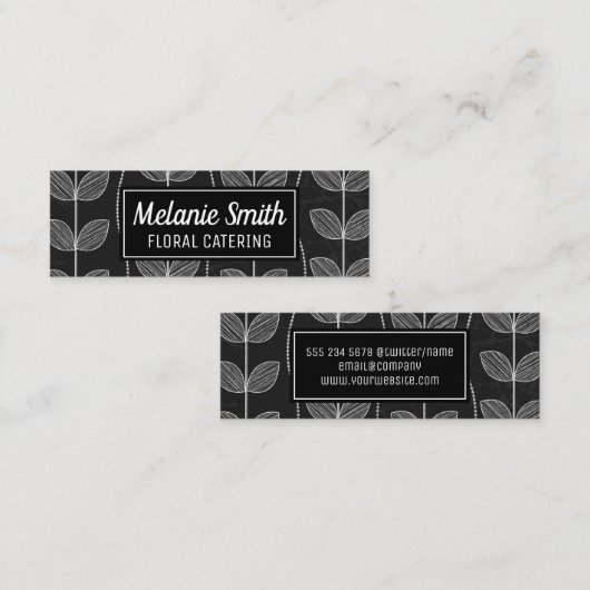 Carte De Visite Mini Doodles de chaloupe à fleurs (Devant / Derrière)