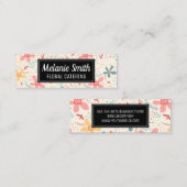 Carte De Visite Mini Doodles de fleurs (Devant / Derrière)