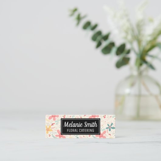Carte De Visite Mini Doodles de fleurs (Debout devant)