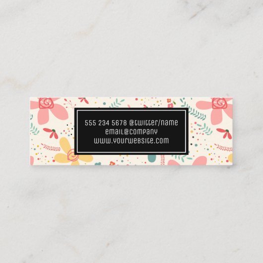 Carte De Visite Mini Doodles de fleurs (Dos)